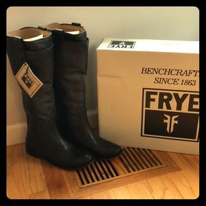Frye Paige tall riding boot black leather